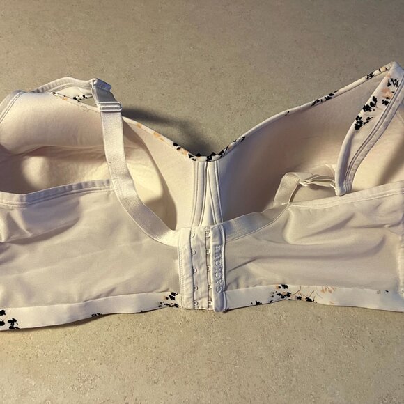 Cacique Women's Bra 44F Lightly Lined Full Coverage No-Wire White Floral - Picture 6 of 9